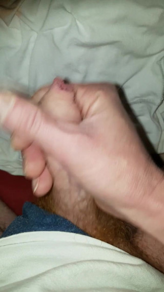 Uncut cock cumming