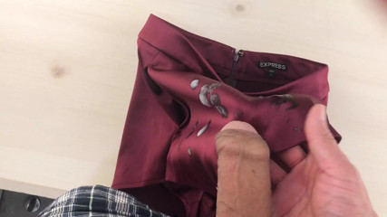 Slutty Lil Satin Skort Sprayed with Cum