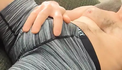 Massaging that thick cock on a grey day.