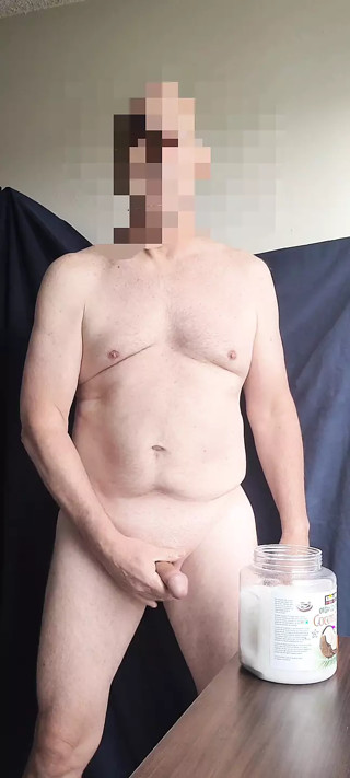 Lubed and fast stroking before swallowing my own cum