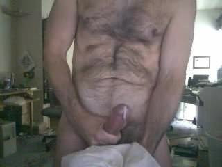 Straight slim old man jacking for cam
