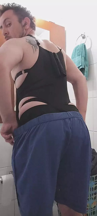 Thong and miniskirt bodysuit