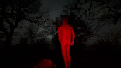 Naked from waist down flashing a car then strip totally naked