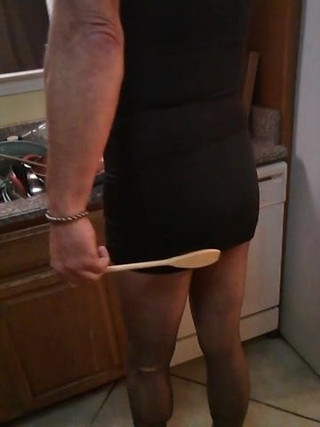 Spanked Sissy Dressed In Blue Dress And Plugged, Hmu