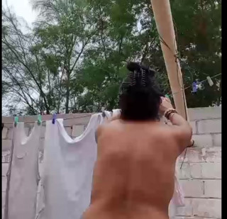 Naked when washing