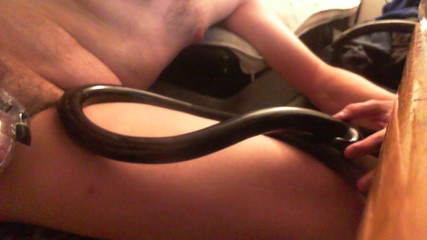 Erika loving to take her 39inch dildo all the way in her bussy feeling its head move inside my stomach