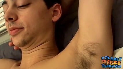 Straight Noah wanking young cock for ejaculation