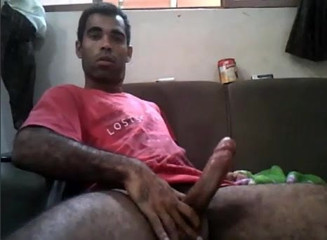 Horny man showing off his slab of meat on cam