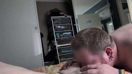 Hand and Belt for Bratty Lad Leads to Ass Eating