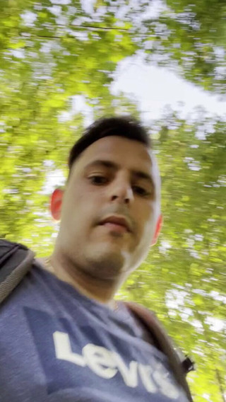 German twink boy wanks his cock outside