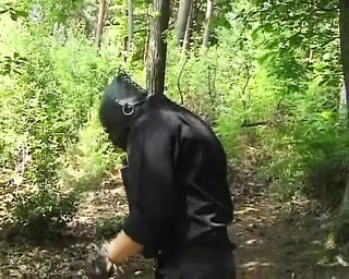 Platinum blonde German MILF assfucked in the woods