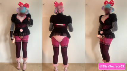 Sexy Sissy fucking fake Pussy with tiny dick clit cumming and moaning thumbnail
