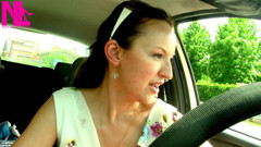 Driving in Tuscany's Hills in Golden Saldals Barefeet