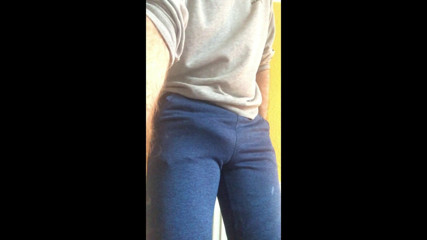 Scally lad's bulging trackies &amp; uncut ginger dick