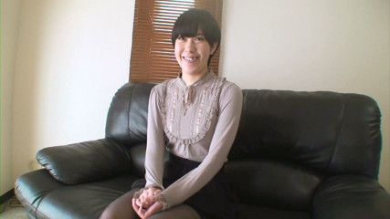 Adorable short hair Japanese MILF presents for cock