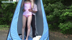 Bare Bliss Shaved Married Beauty Exposed Blowjob Car Wash Tease Tight Thrust Creampie Finish