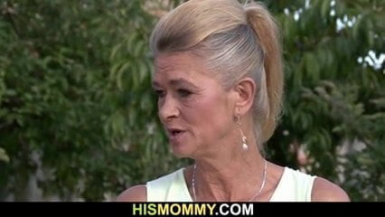 Very old mother toys step son's teen gf&rsquo;s pussy