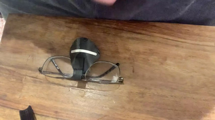 Spit N cum on ugly glasses I have.