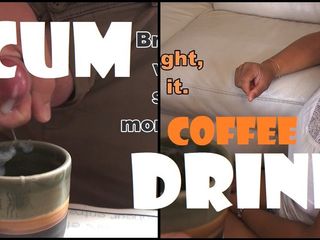 Beautiful teen drinks Coffee with cum