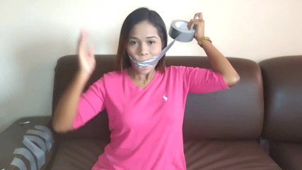 Duct Tape Cleave Gagged Beauty Has Sensitive Gag Reflex!