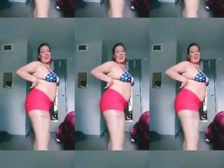 Thick sexy white girl dancing Big BOOBS STEP MOM