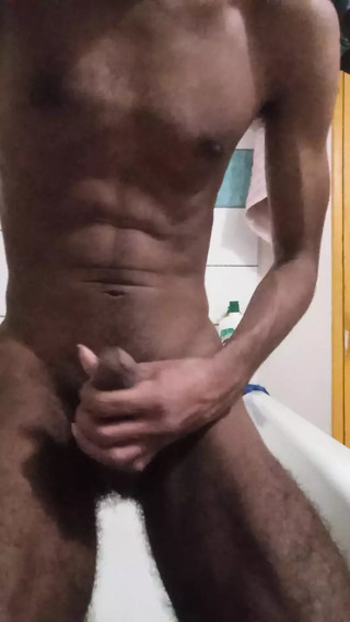 Jim masturbates and is going to explode his beautiful cock on you