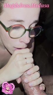 Slut with Glasses Sucks Like a Bitch up to the Facial