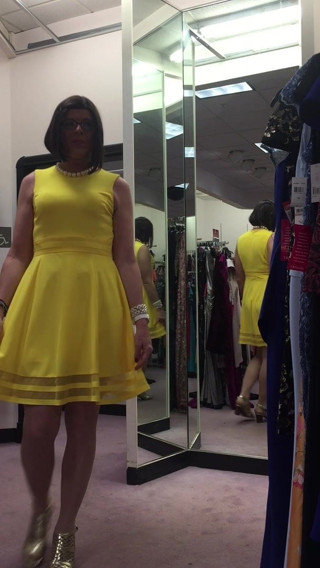 yellow party dress