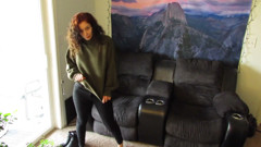 Slow Striptease Out of Sweater and Jeans
