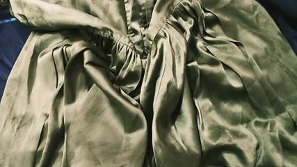 Satin handjob - Cum on satin silky green salwar of bhabhi (82)