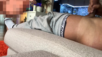 Cum front of my str8 friend while he is cooking
