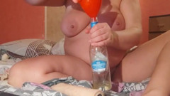 Crasy Experiments with a Lot of Pee,both Holes Play and Pump