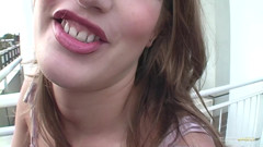 Katalin sucks a BBC during her smoke break and then gets fucked hardcore from behind