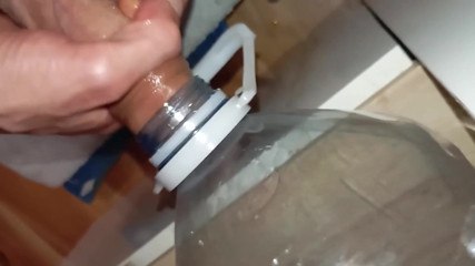 The Stud with the Big Cock Is Eager to Fuck an Ass, Cumshot in the Mouth of the Bottle!