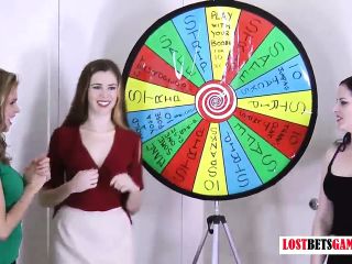 3 very pretty girls play a game of strip spin the wheel