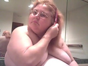 MILF BBW redhead blows dry hair nude