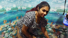 Vaishnavy Pee and Wash in Nighty Bathroom Scene