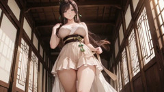 Ai-shearches Her Chest, Eyes Hazy, Sheer Silk Barely Covering Her Curves.