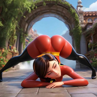Ai. Generated - Elastigirl Incredibles Futanari Dildo Masturbation In The Street