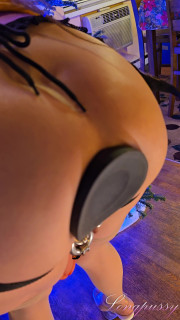Longpussy. Trying to re-learn My Buttplug "trick" with a much larger Plug. Harder than it looks, exhausting in fact!