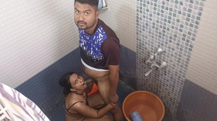 Desi indian Marathi amature Horney couple fuck in bathroom