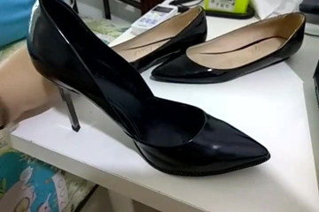 cum while  wearing small size flats