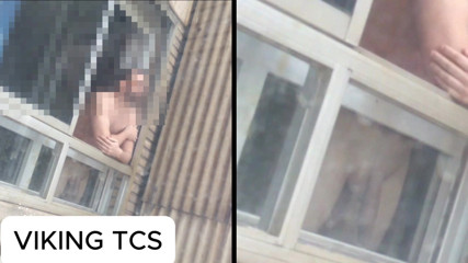 I go out on the balcony with my big uncut soft cock hanging... I'm sure someone is watching me...