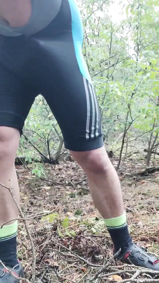 Having Fun on my bike ride. Wanking near the road