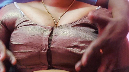 My best friend's mom uses her big boobs