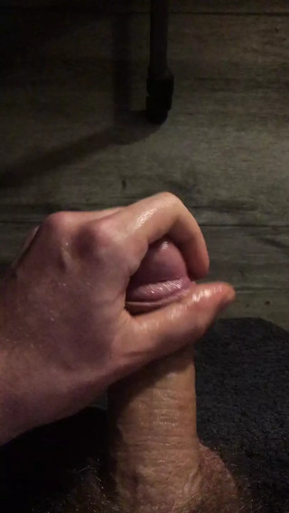 Jerking, Polishing the Tip, and Cumming in Hand. Smeared the Cum on the Cock Head