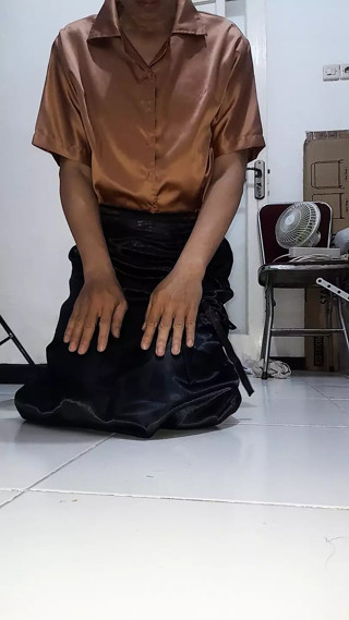 Satin Black Skirt Cum Rag thumbnail