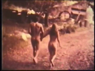 Retro Blonde Beauty Michelle Angelo and Her Friend Like to Walk Naked in the Countryside