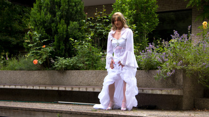 Naughty Bride - the cameraman got excited and fucked me in my dirty and wet lingerie thumbnail