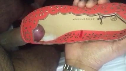 Cum in peeptoe flats of my gf